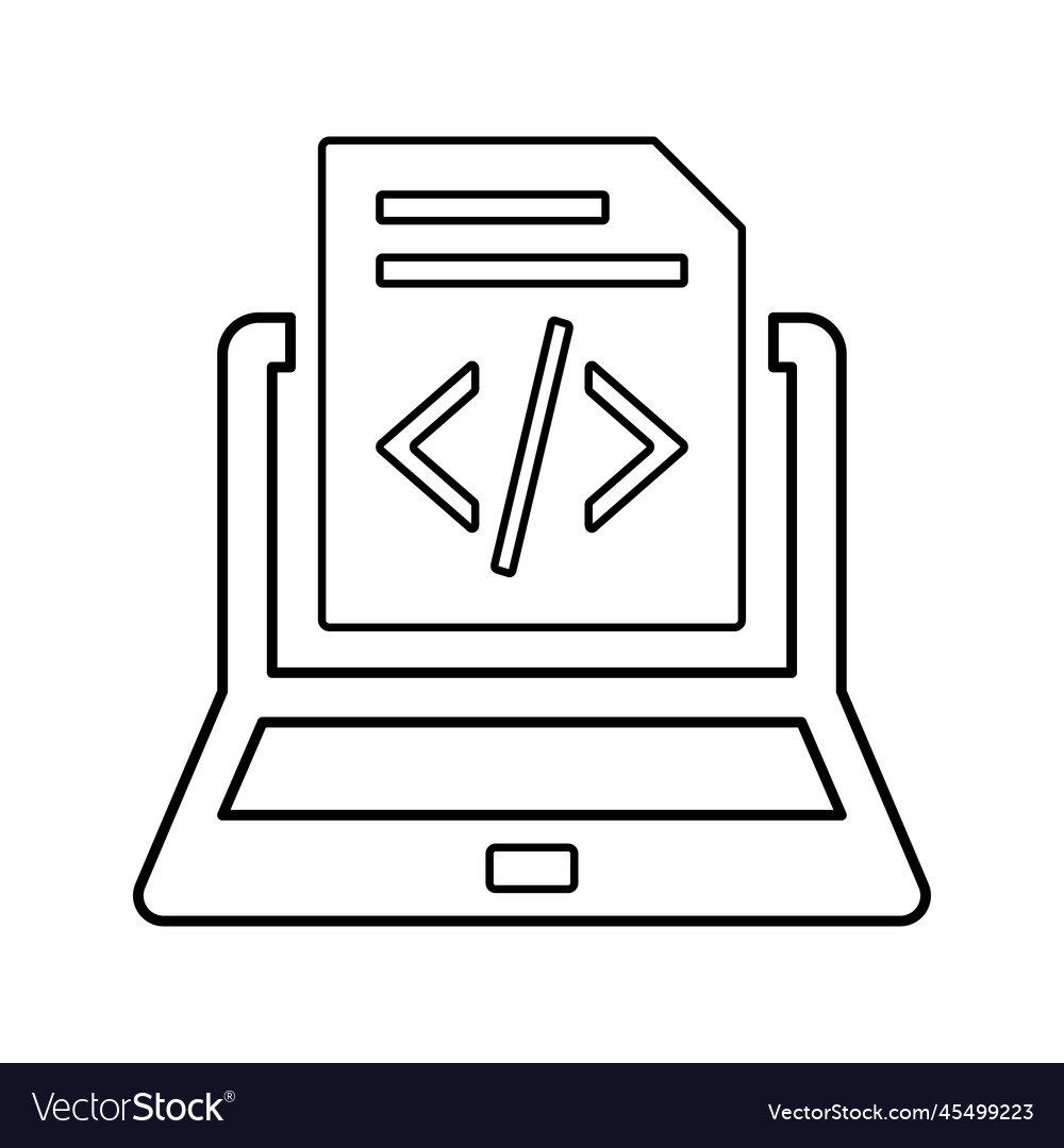 Programming coding line icon outline