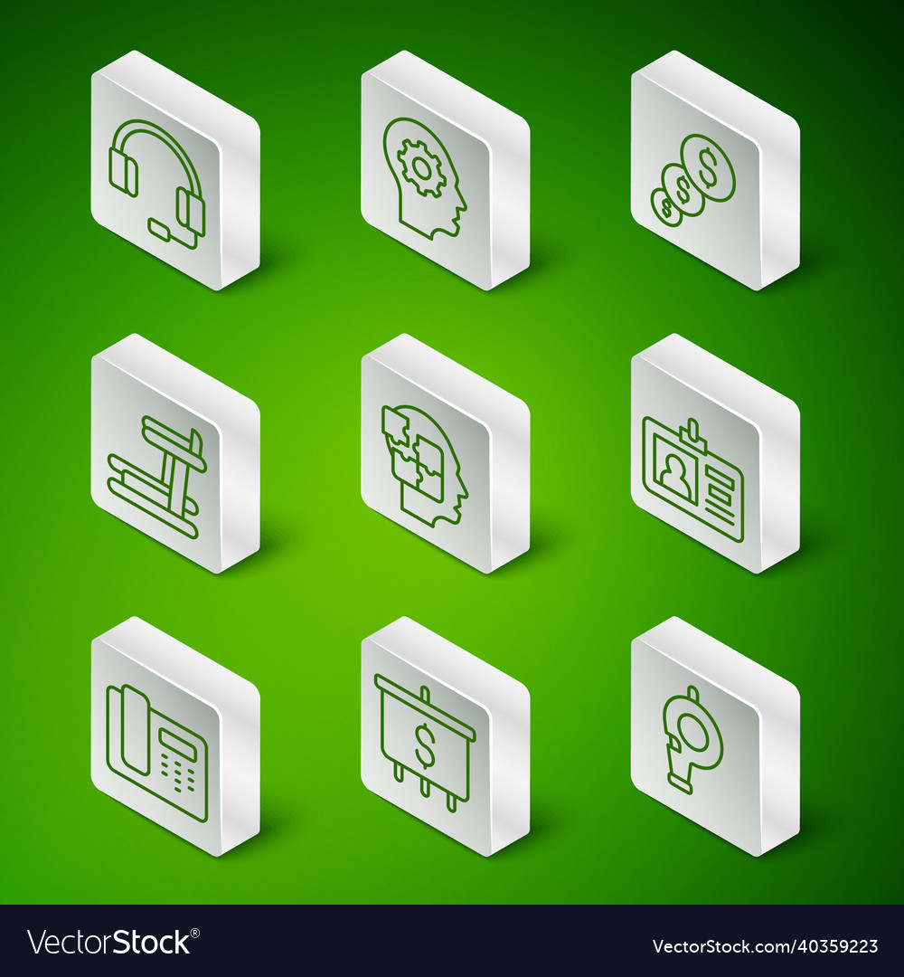 Set line whistle target with dollar headphones Vector Image