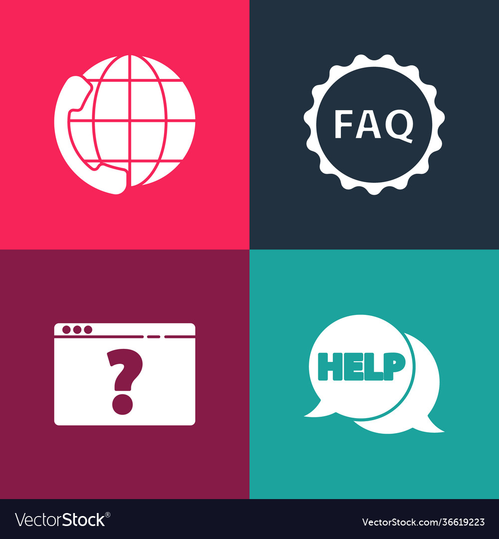 Set pop art speech bubble with text help browser vector image Set pop art speech bubble with text help browser