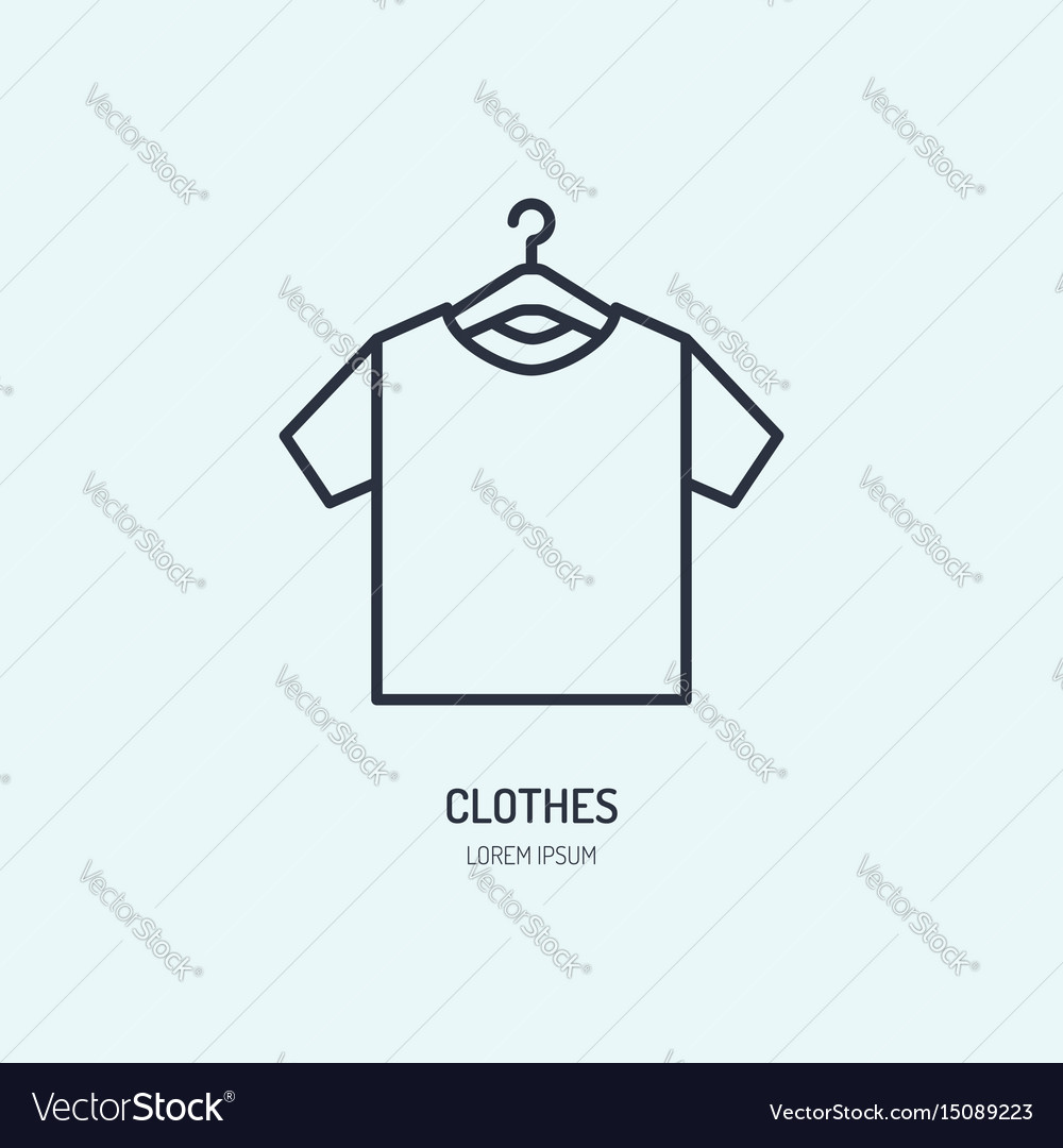 Download T-shirt on hanger icon clothing shop line logo Vector Image