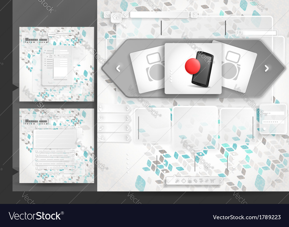 Website design template menu elements