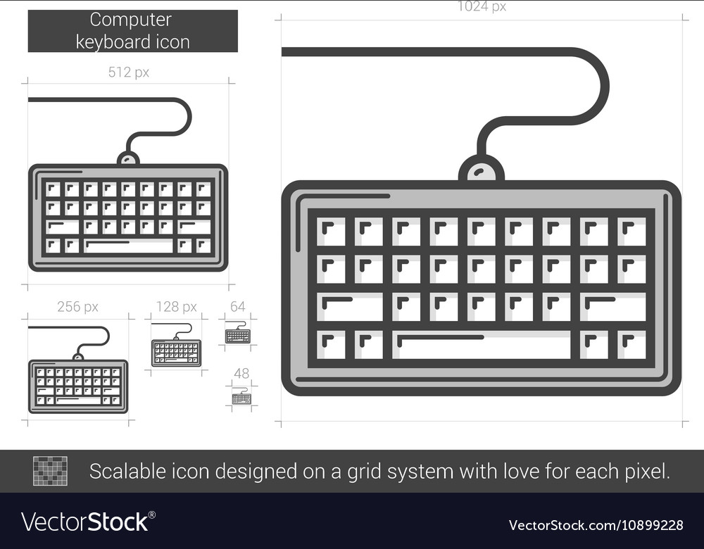 Computer keyboard line icon