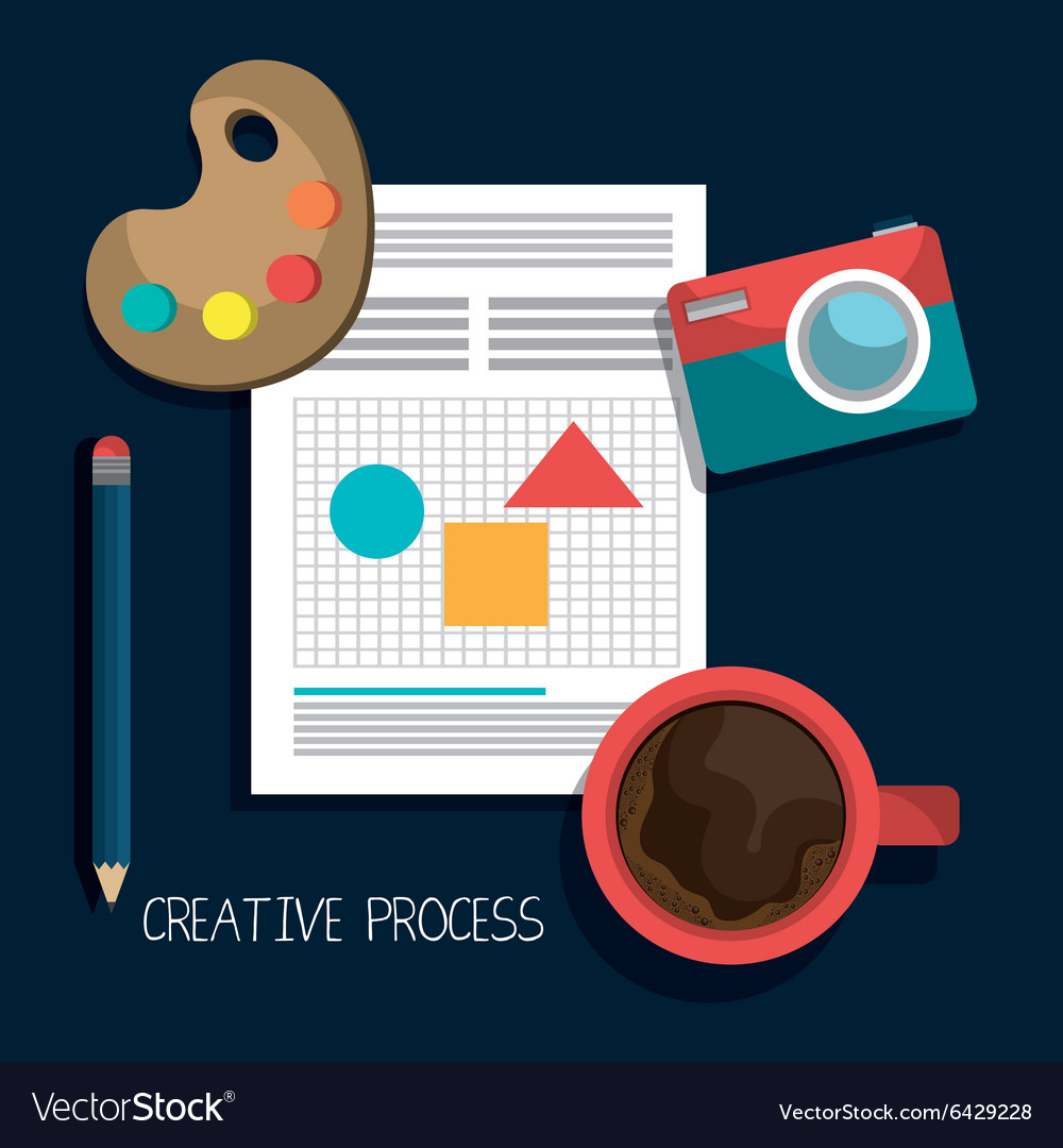 Creative process design with colorful icons