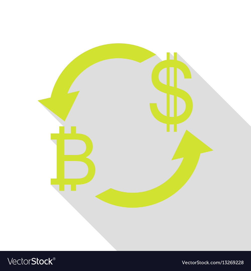 Currency Exchange Sign Bitcoin And Us Dollar Vector Image