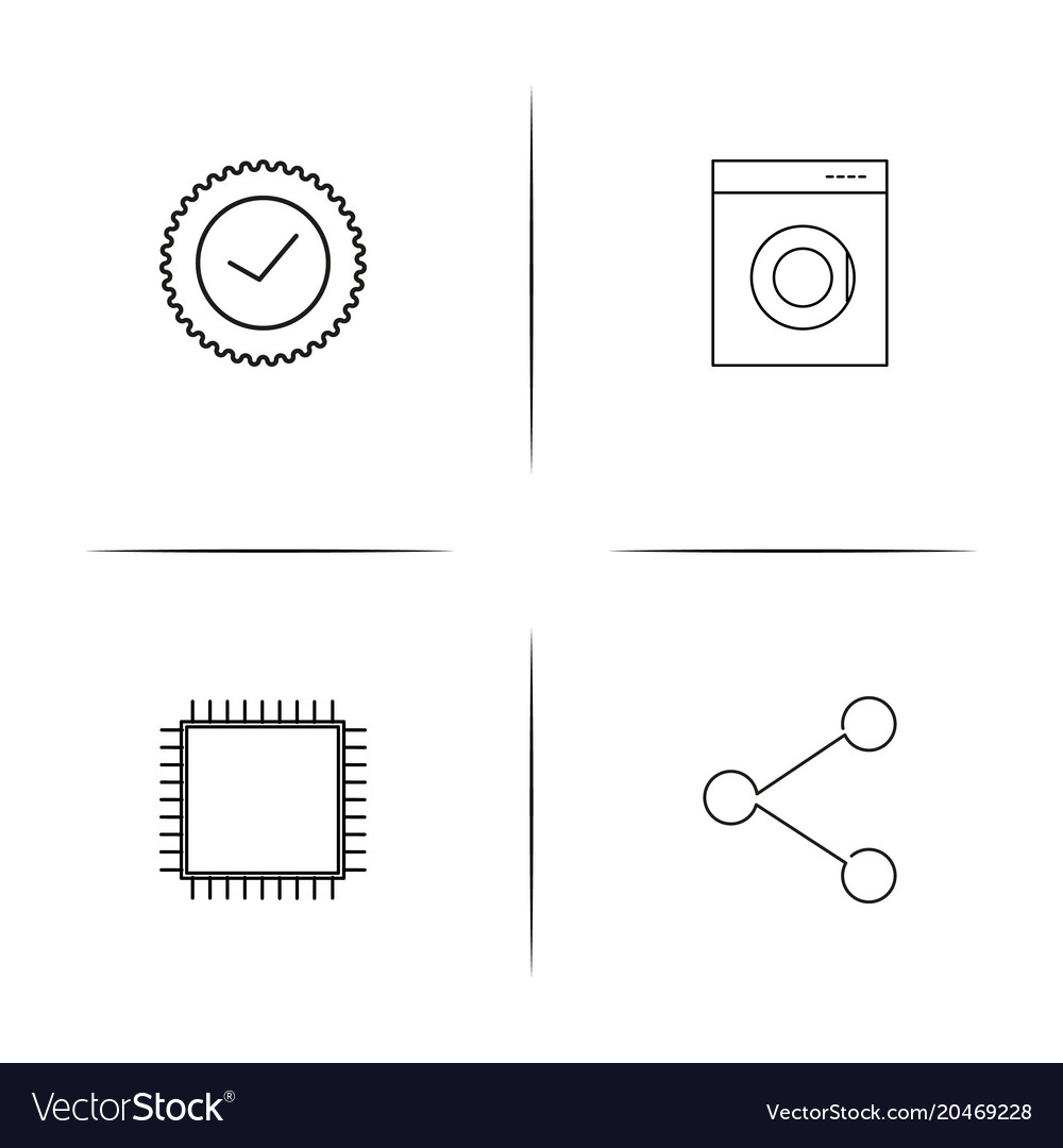 Devices simple linear icons set outlined