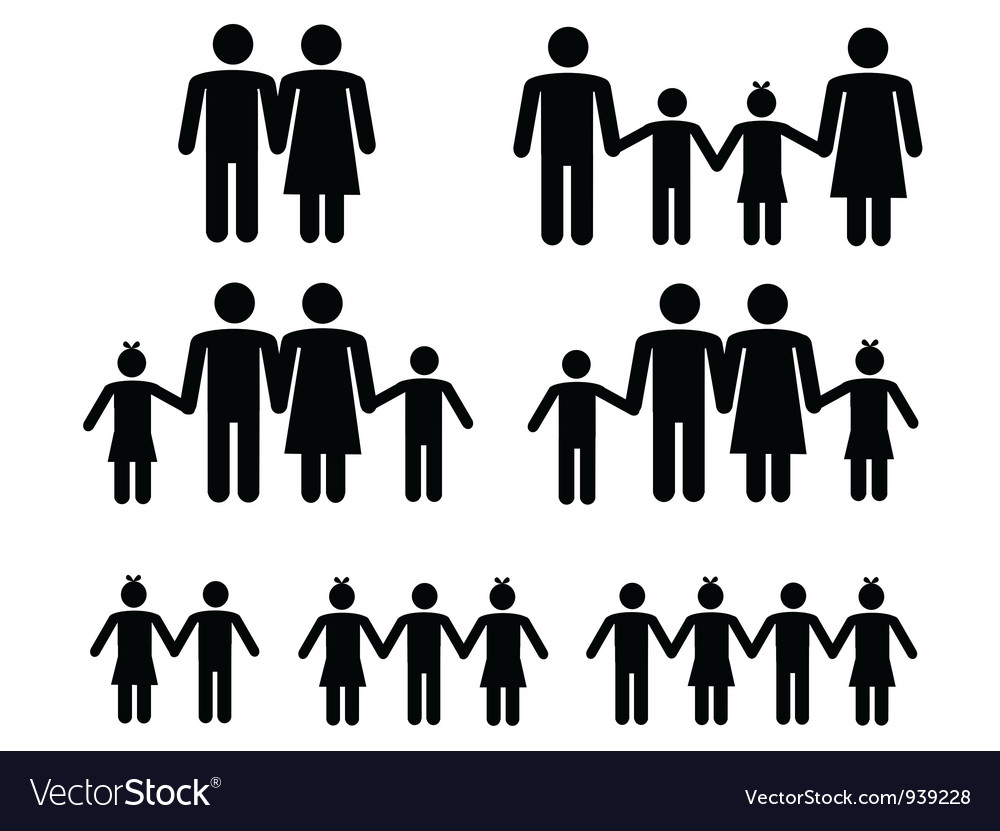 Family icons Royalty Free Vector Image - VectorStock