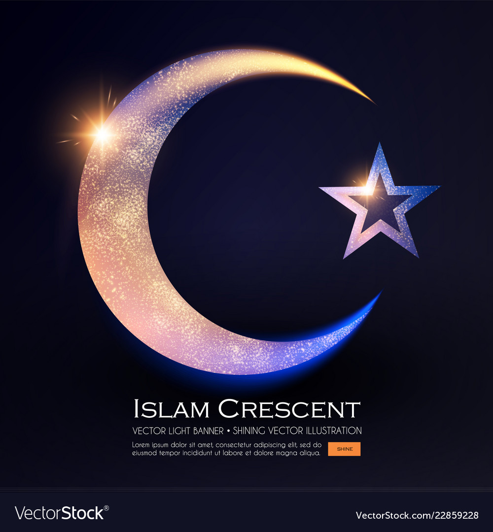 Islamic Crescent Moon Muslim Religious Sign Vector Image