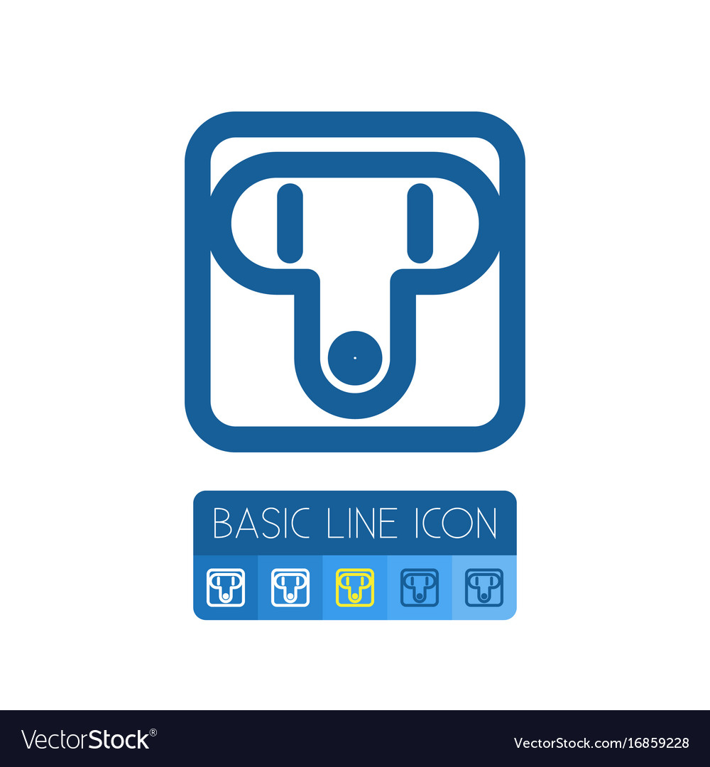 Isolated unplugged outline outlet element
