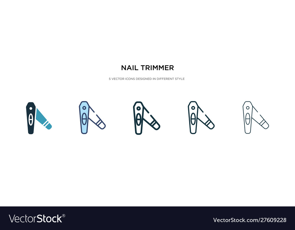 Nail trimmer icon in different style two colored