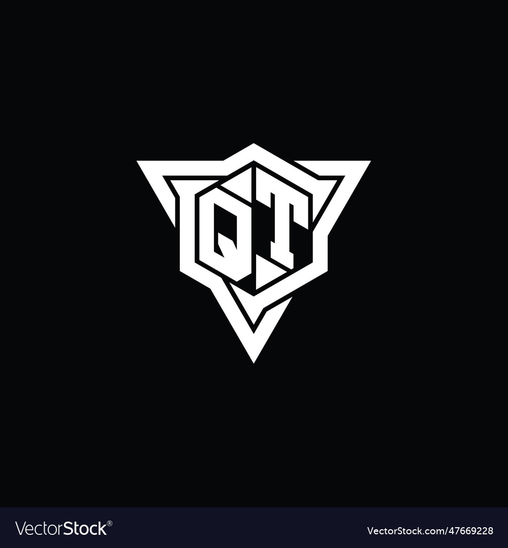 Qt logo monogram hexagon shape with triangle