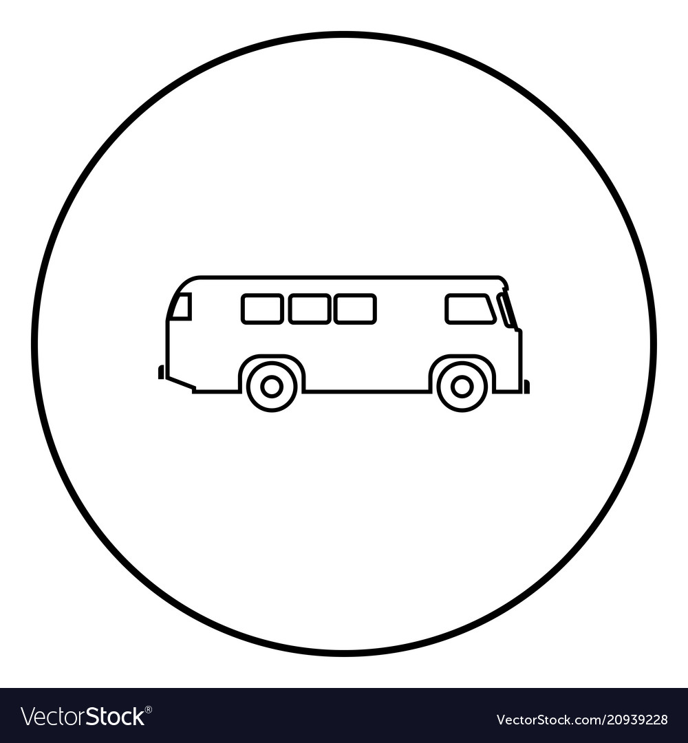 Retro bus icon black color simple image