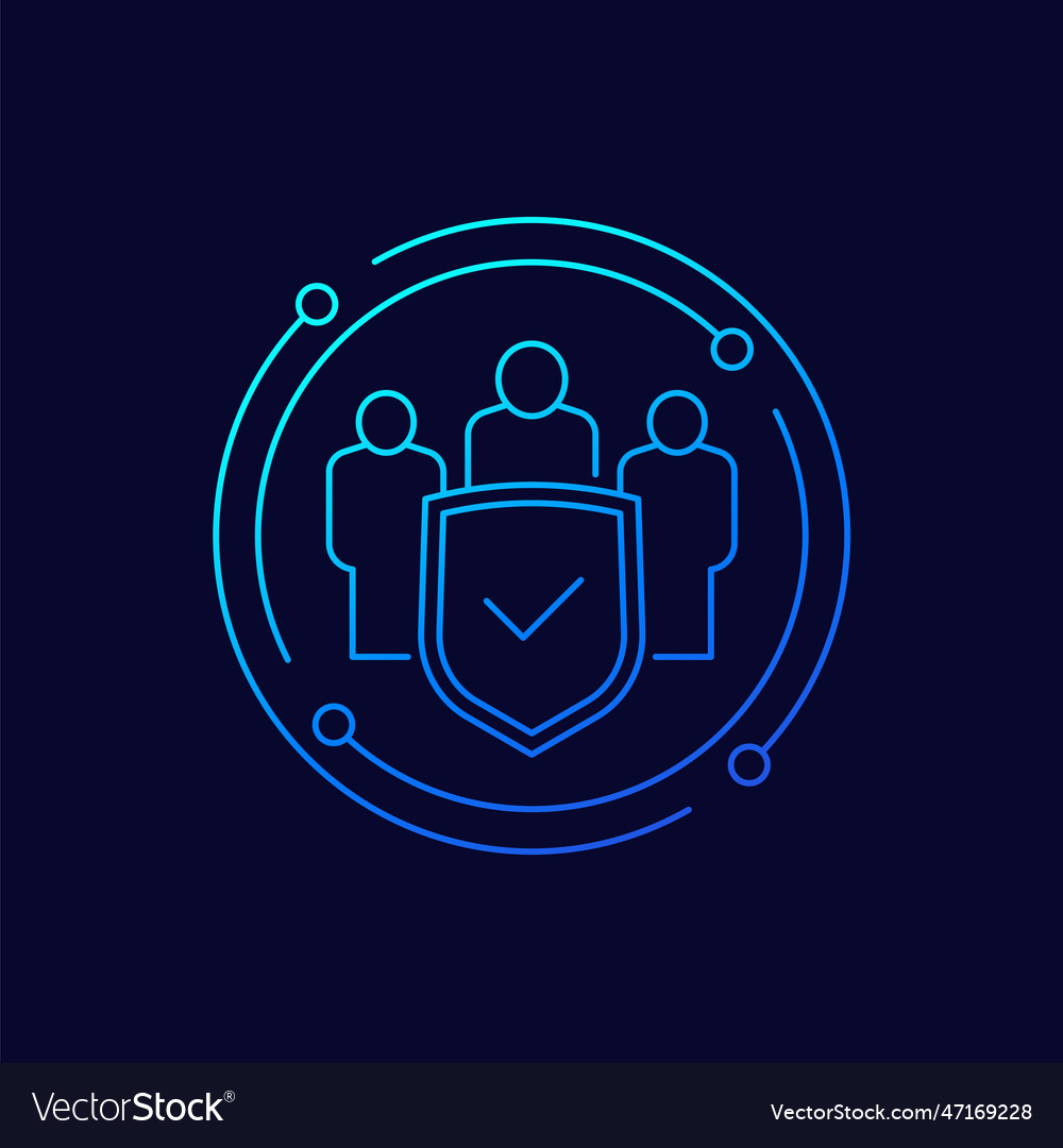 Security team icon linear design