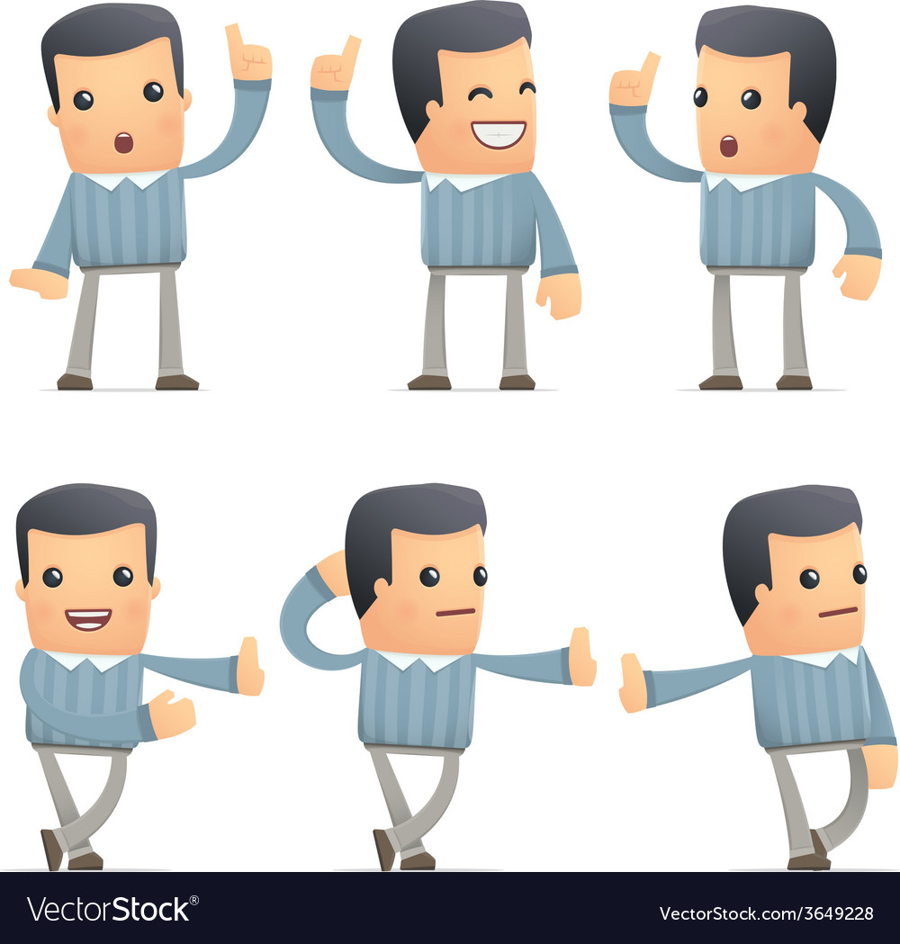 Set of customer character in different poses
