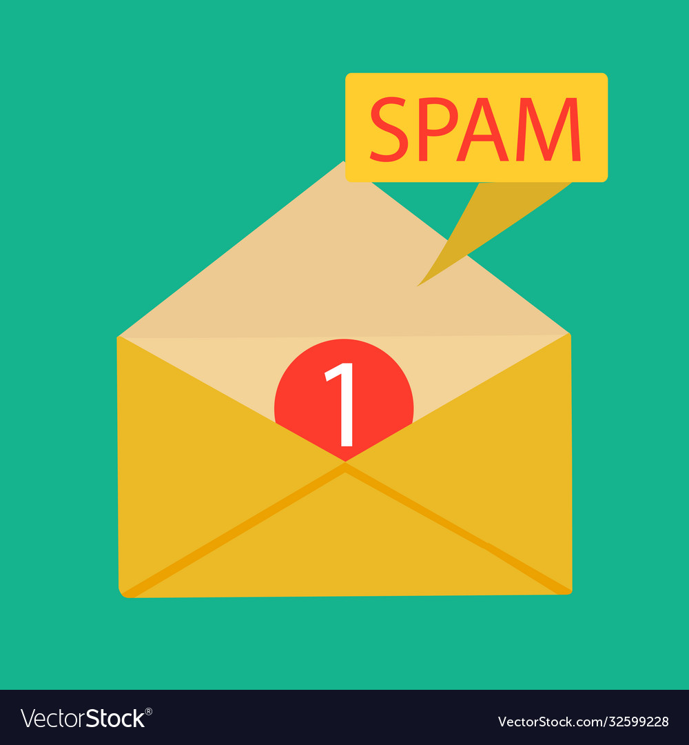 Spam data concept attention message vector image Spam data concept attention message