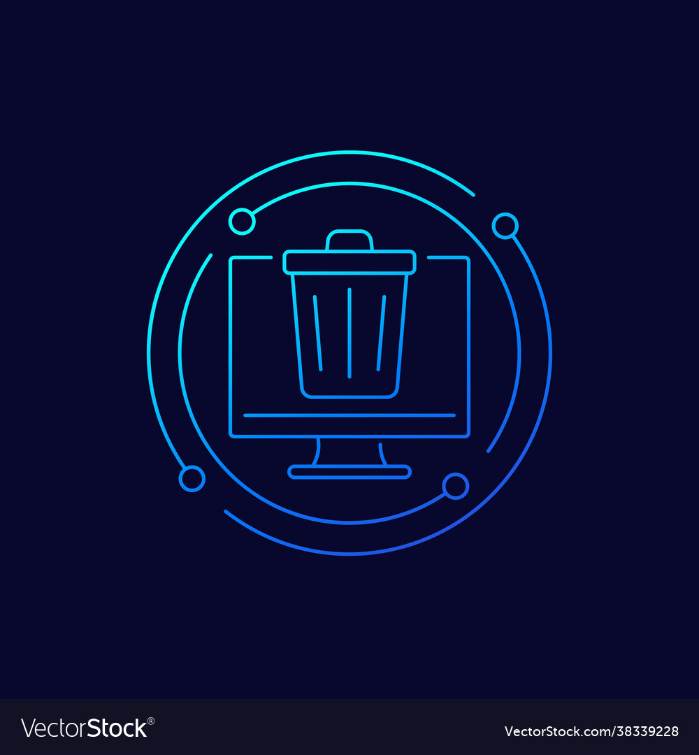 Trash bin deleted files thin line icon
