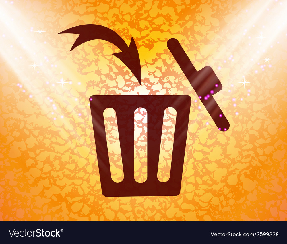 Trash bin flat modern web button and space