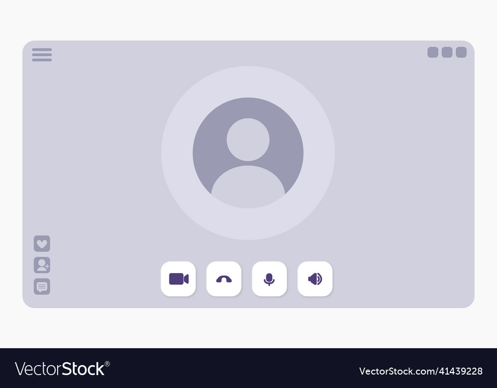 Videocall interface template with user icon vector image Videocall interface template with user icon
