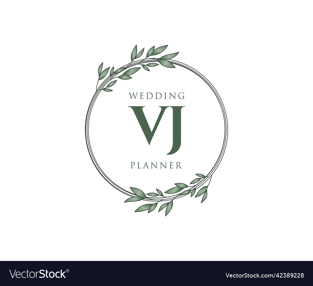 Vj initials letter wedding monogram logos Vector Image