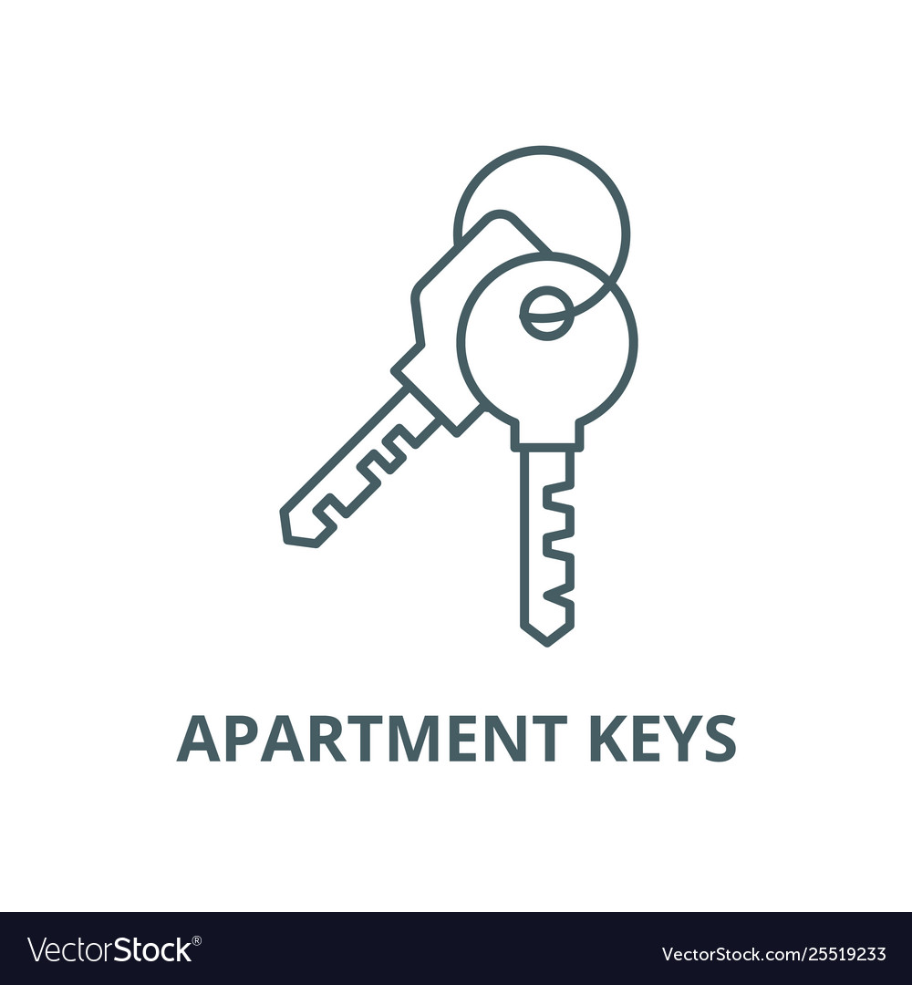 Apartment keys line icon outline concept Vector Image