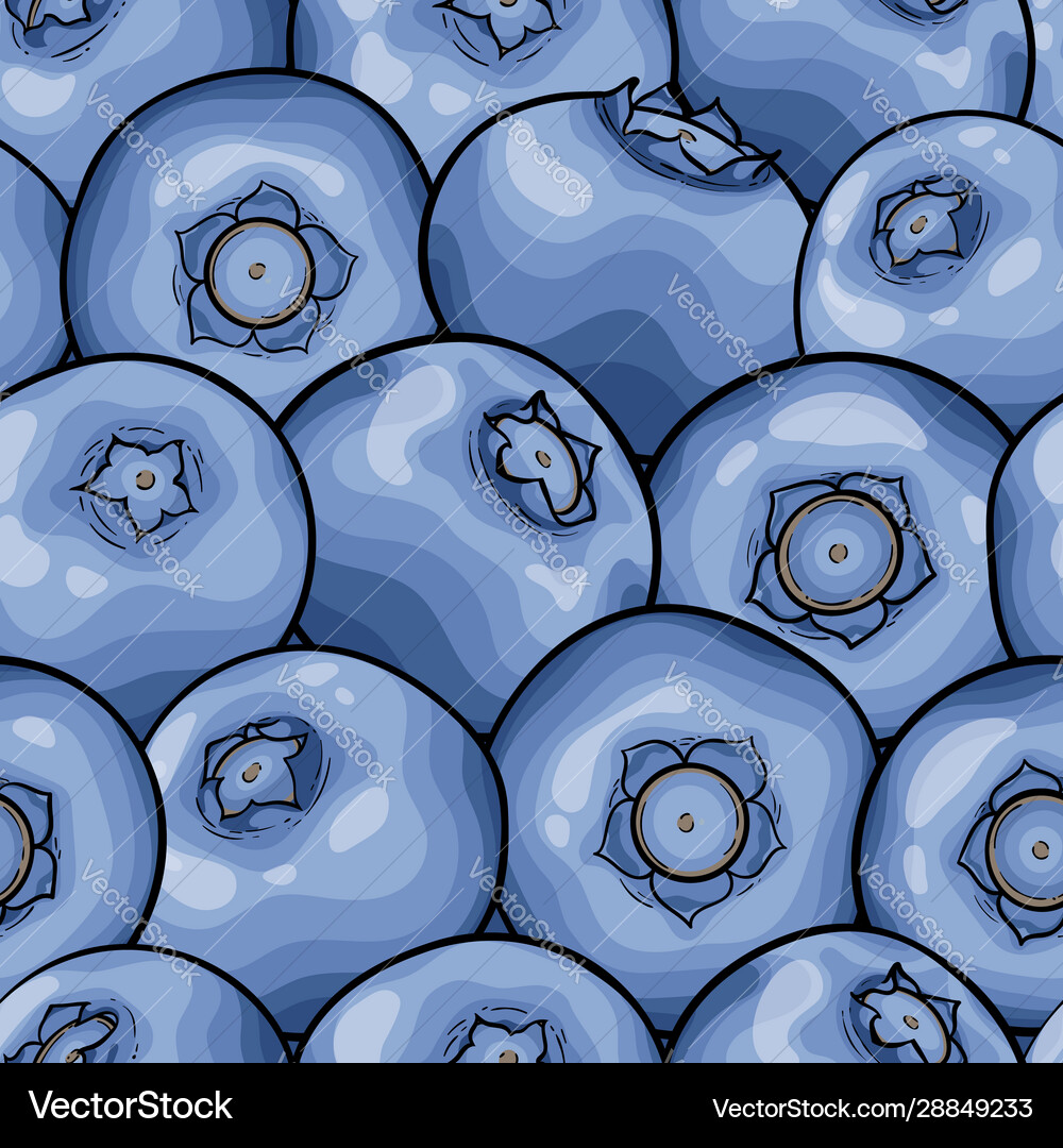 Blueberry Seamless Pattern Royalty Free Vector Image