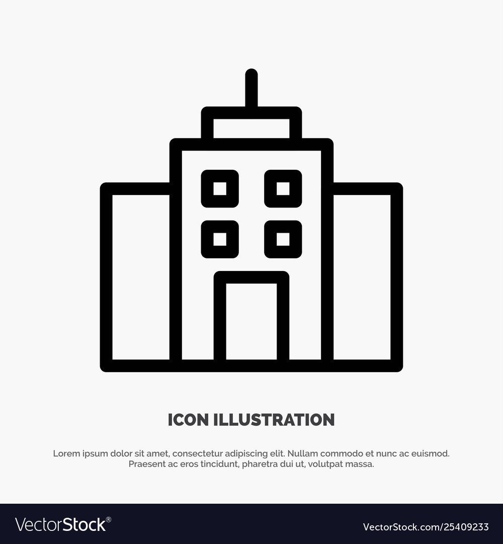 Building user office interface line icon Vector Image Building user office interface line icon