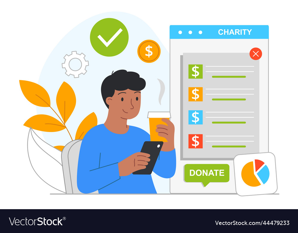 Charity online service vector image Charity online service