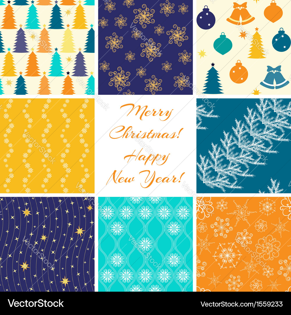 Christmas patterns collection Royalty Free Vector Image