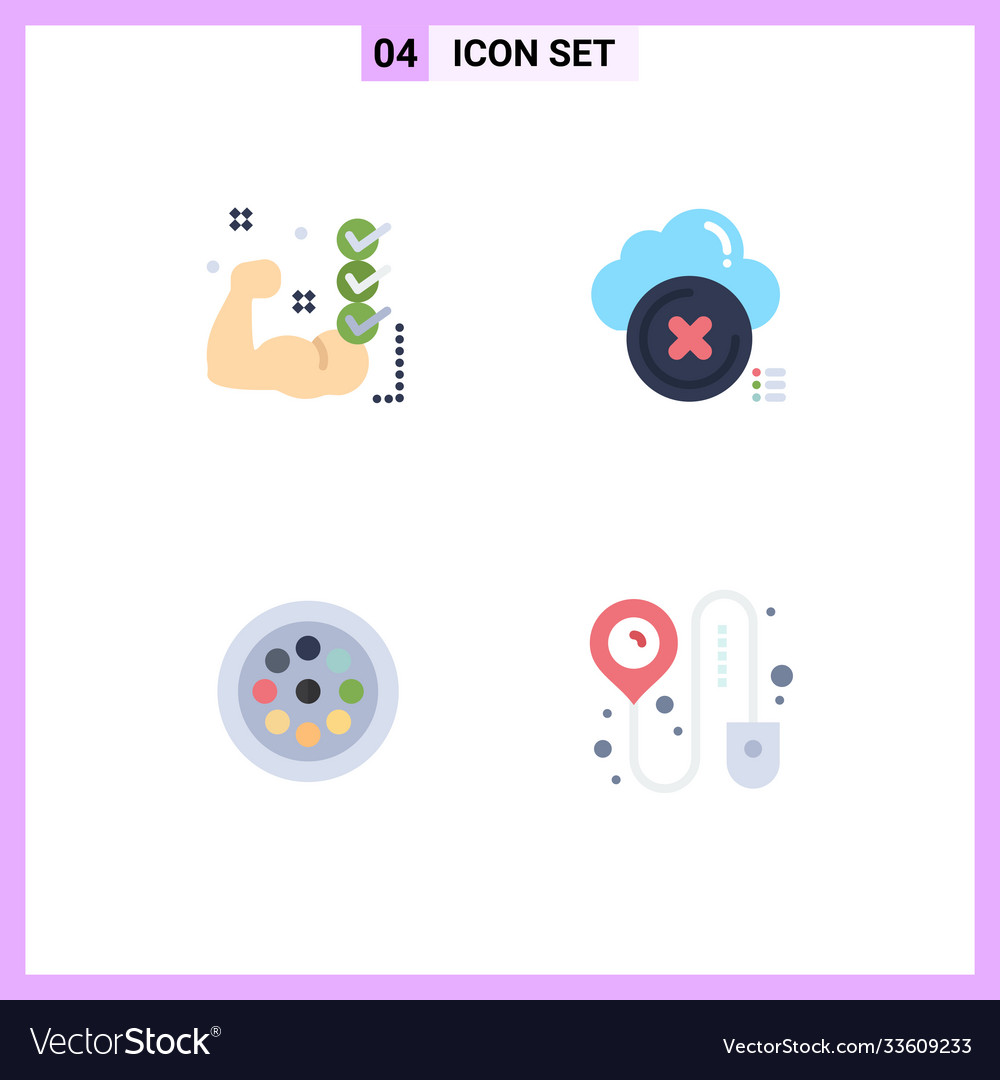 Flat icon pack 4 universal symbols gym