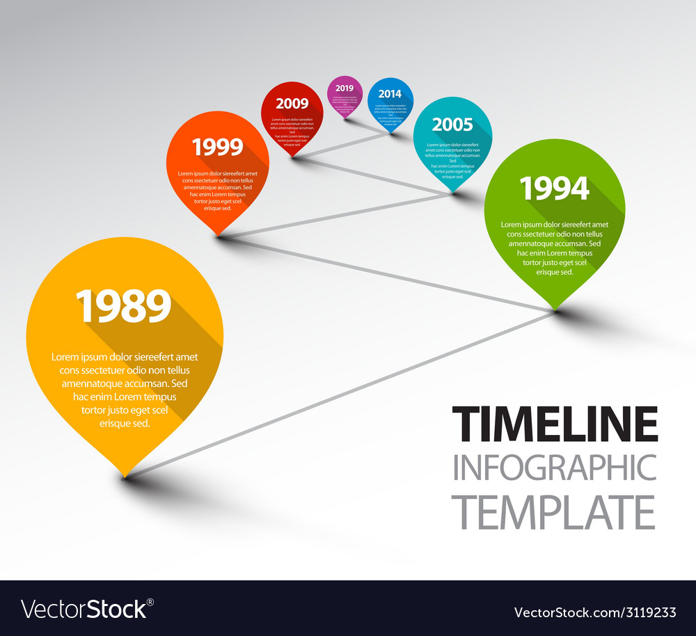 Fresh infographic timeline template with pointers