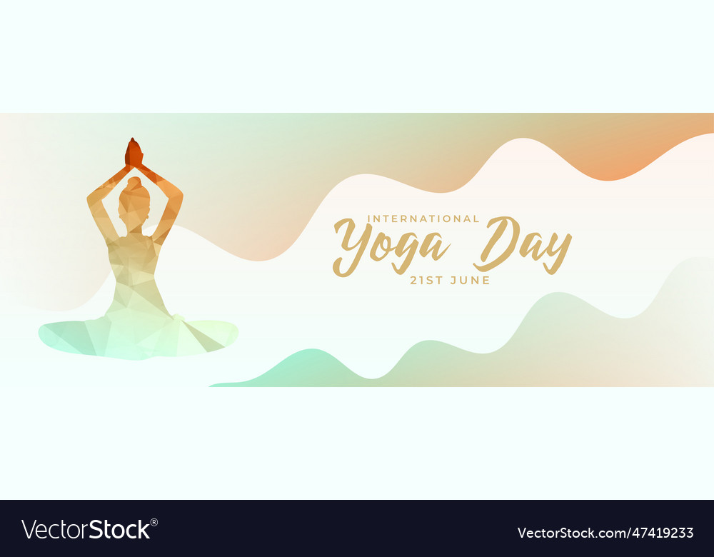 Happy international yoga day celebration banner Vector Image