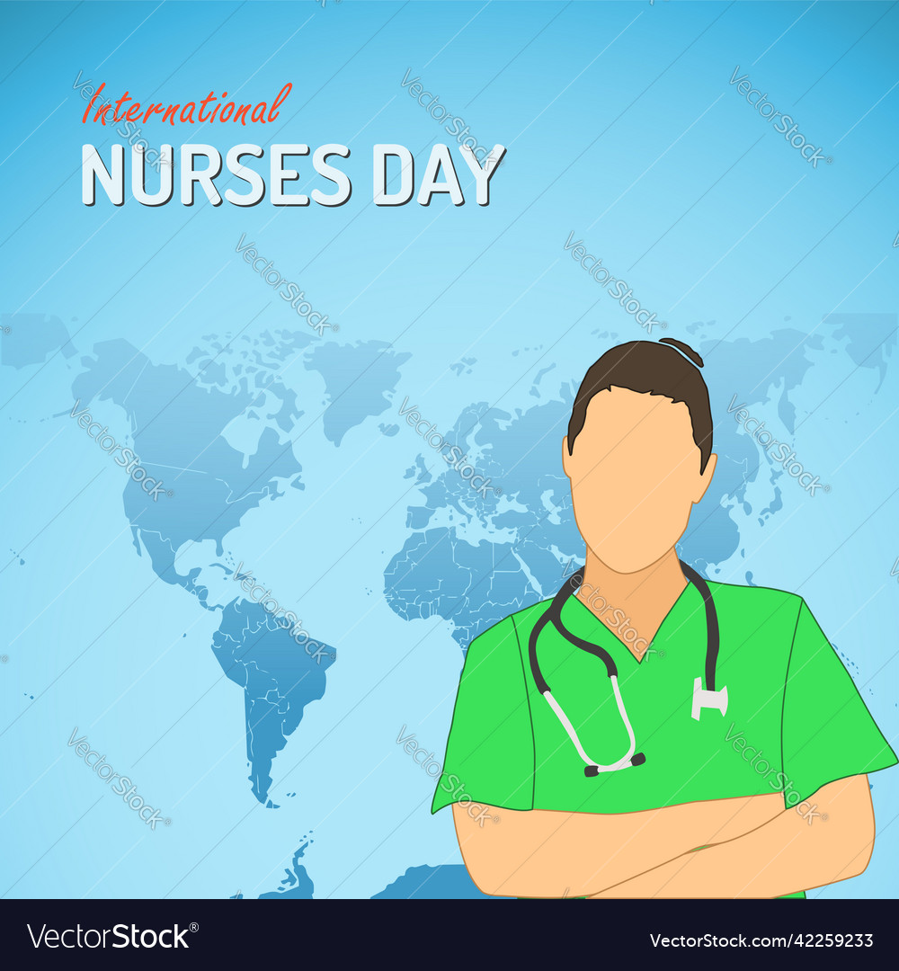 International nurses day on blue background