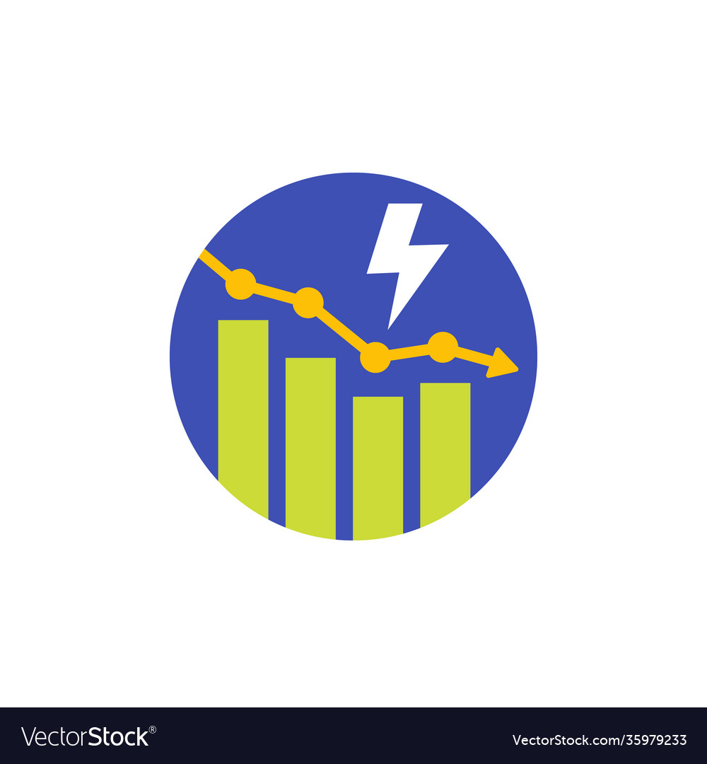 Power consumption decrease reduction icon Vector Image