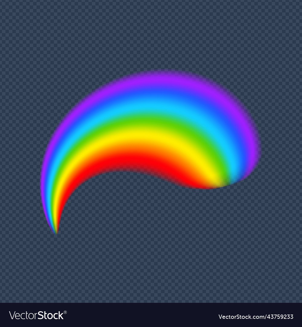 Rainbow shape realistic on transparent background vector image Rainbow shape realistic on transparent background