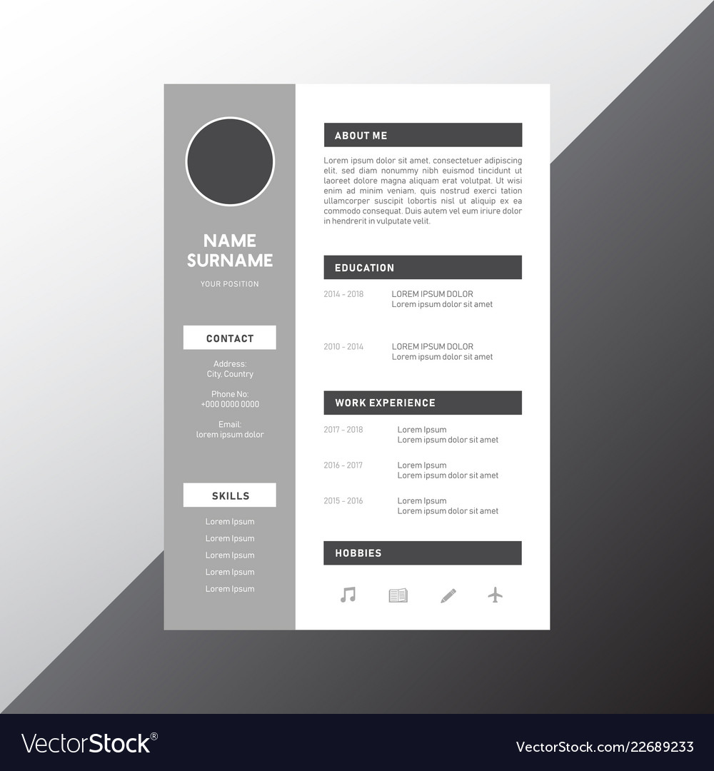 Resume design template Royalty Free Vector Image