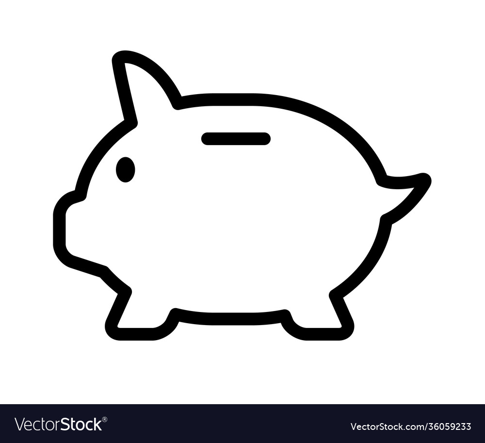 Saving piggy storage single isolated icon vector image Saving piggy storage single isolated icon