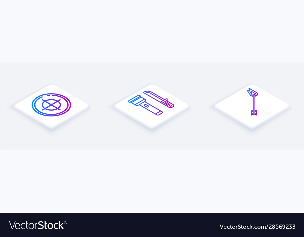 Set isometric line Zielsport für Schießen