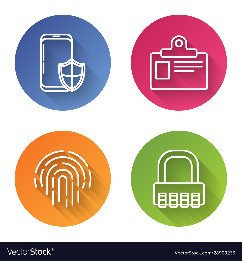 Set line smartphone with security shield Vector Image Set line smartphone with security shield