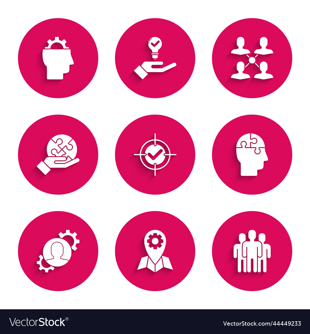 Set target and check mark location job users vector image Set target and check mark location job users