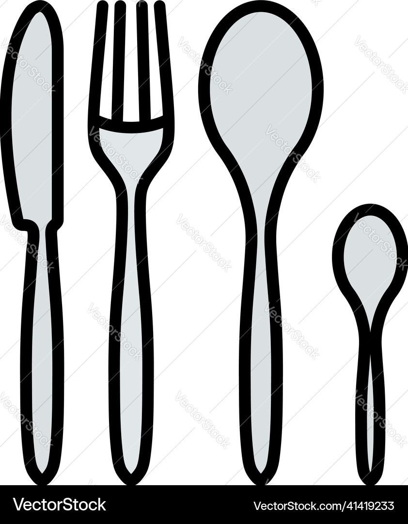 Silverware set icon Royalty Free Vector Image - VectorStock