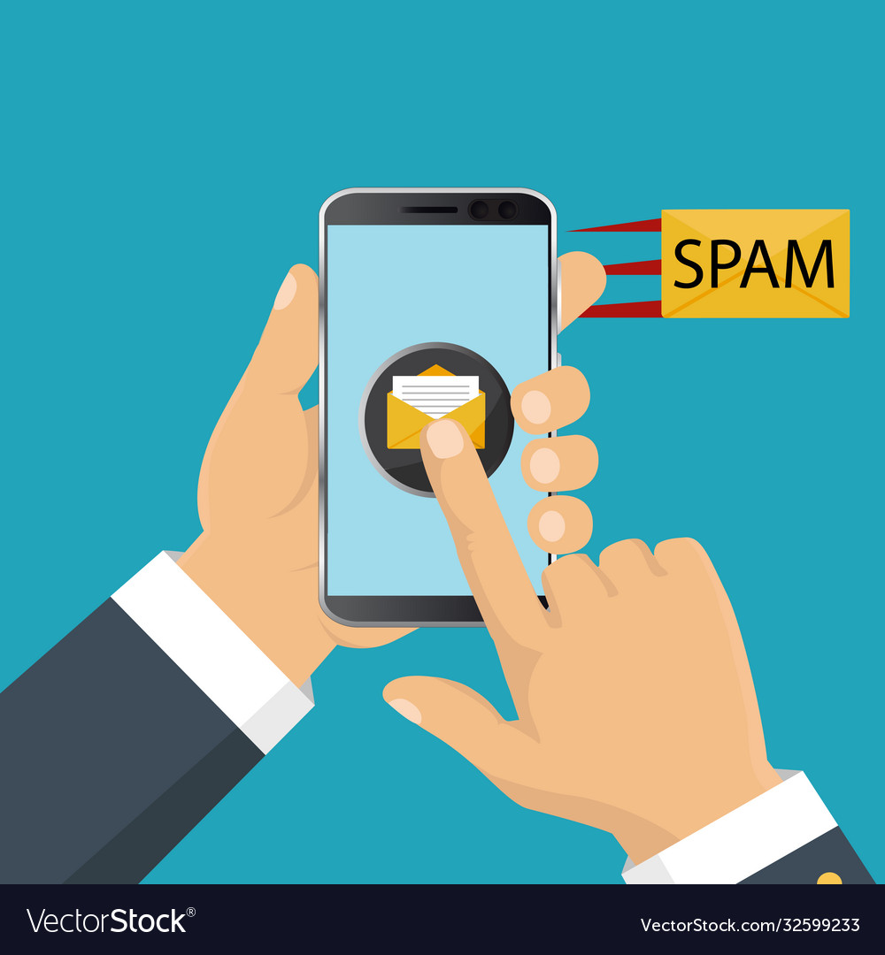 Spam data concept attention message vector image Spam data concept attention message
