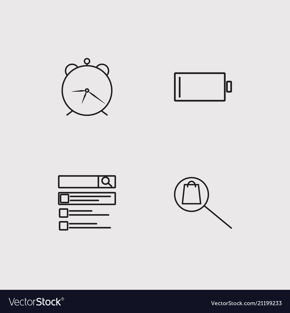 User interface simple linear icons set outlined