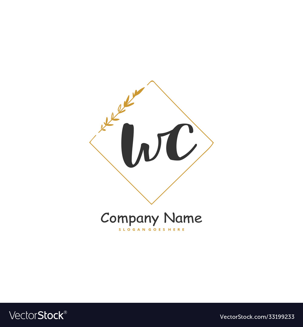 W c wc initial handwriting and signature logo