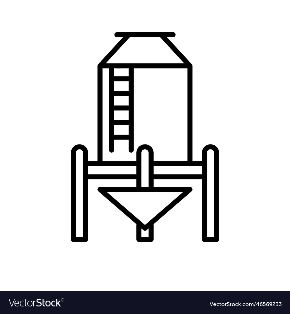 Wheat silo outline icon style