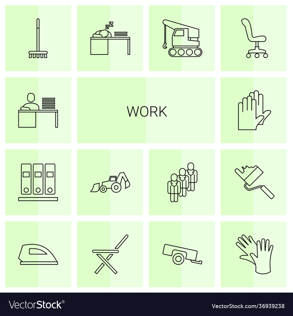 14 Arbeitssymbole vector image 14 Arbeitssymbole