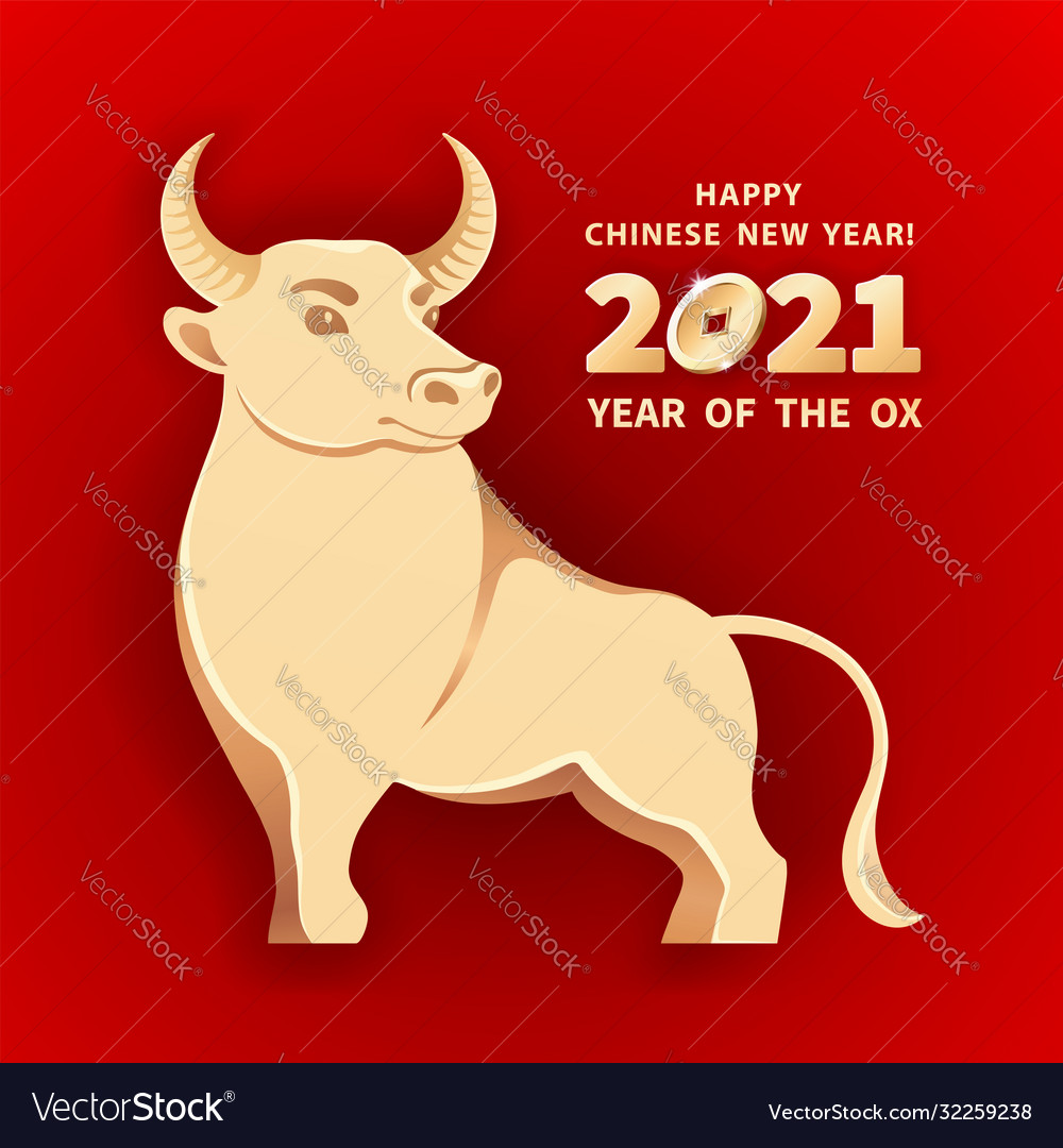 2021 year ox vector image 2021 year ox