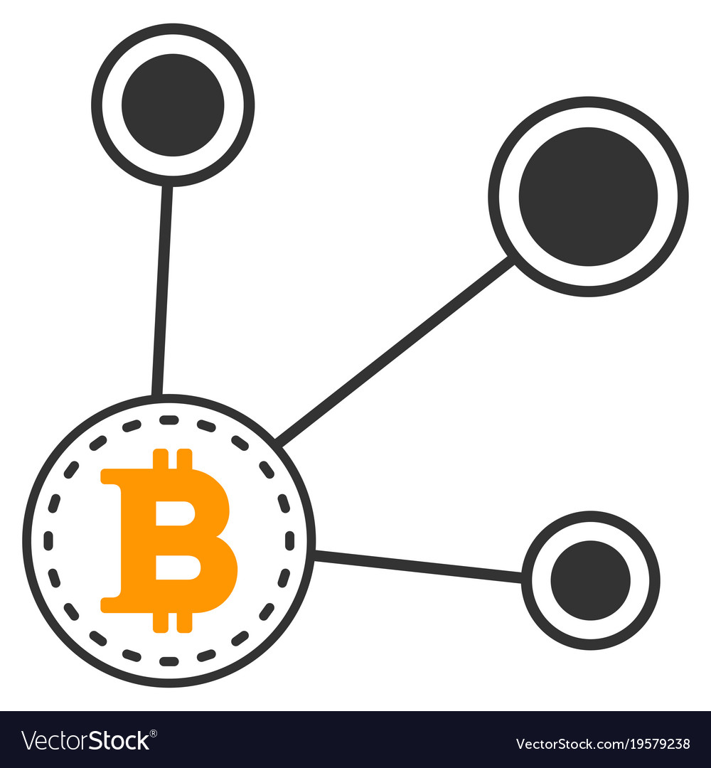 Bitcoin node connect flat icon