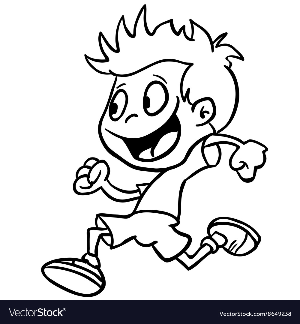 Cartoon Black Boy Running