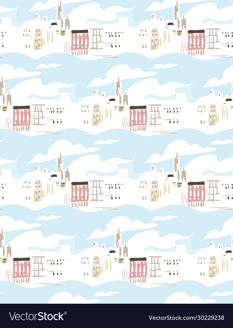 Blue city landscape abstract outdoor seamless
