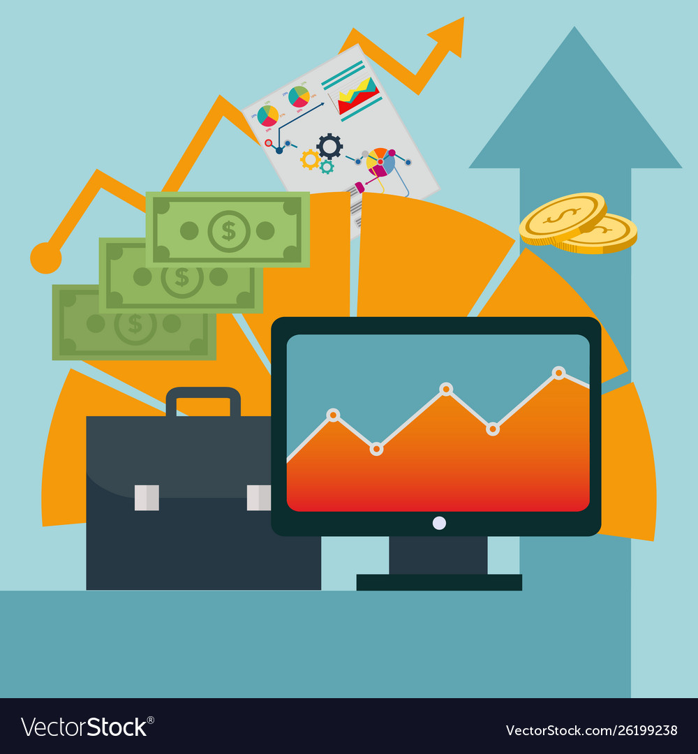 Business analysis and trading profit concept Vector Image