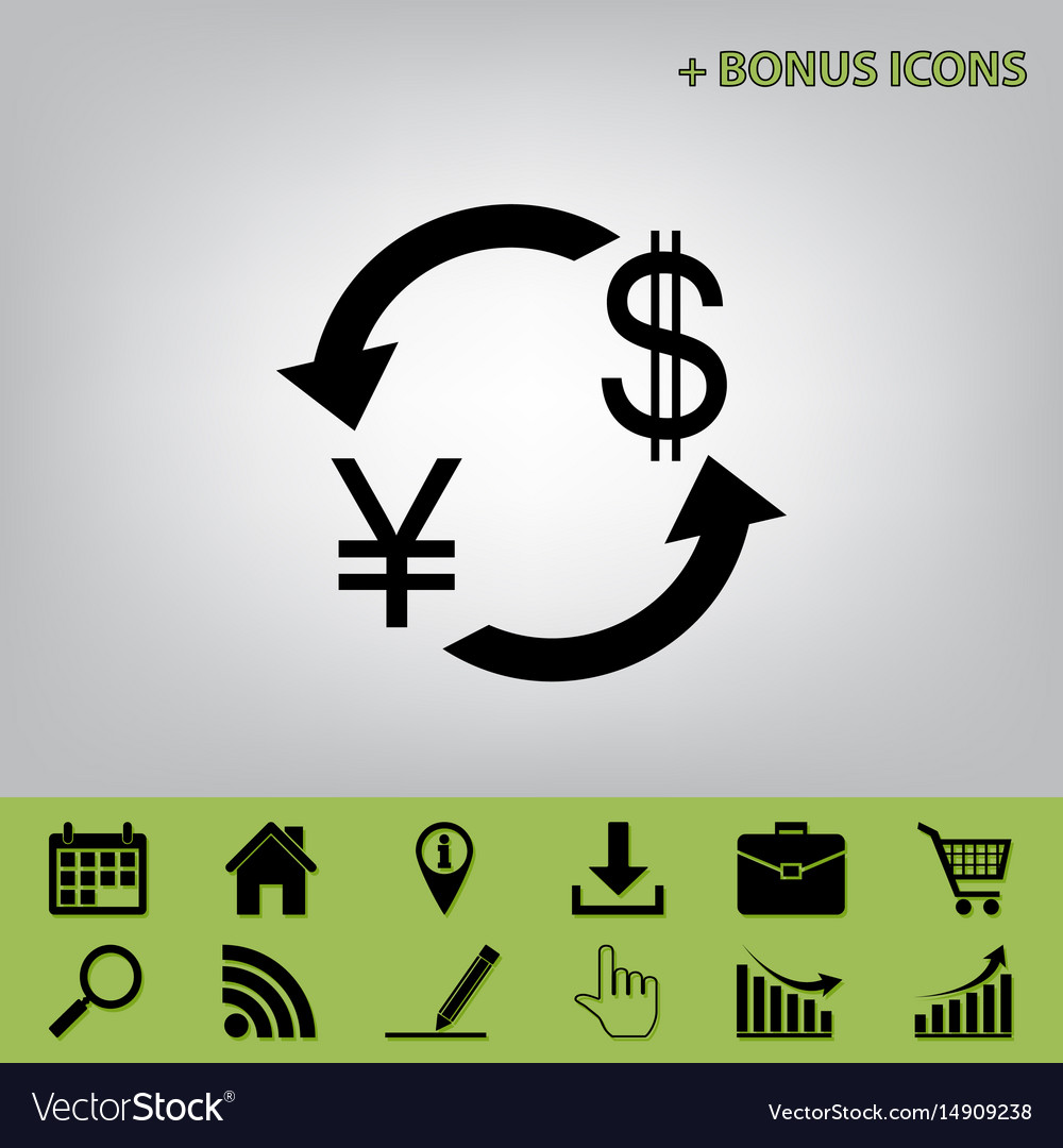 Currency exchange sign japan yen and us dollar